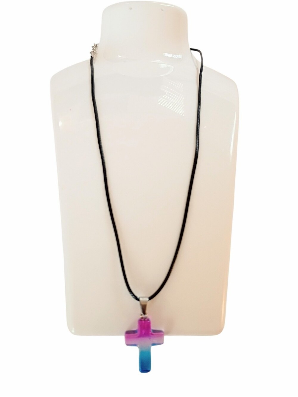Purple And Blue Gradient cross Necklace